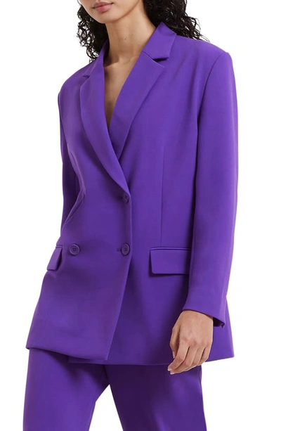 French Connection Whisper Single Breasted Blazer In Purple