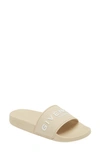 Givenchy Rubber Slide With Logo In Beige