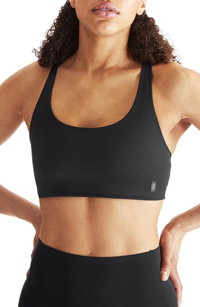 On Active Stretch Recycled-jersey Sports Bra In Black