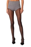Edikted Women's Comfort Club Knit Micro Shorts In Gray-melange