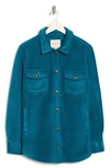 Thread & Supply Polar Fleece Shacket In Teal