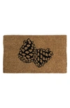 Entryways Pair Of Pine Cones Handwoven Coconut Fiber Doormat In Black