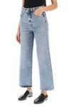 Totême Light Blue Wide Jeans With Logo Patch