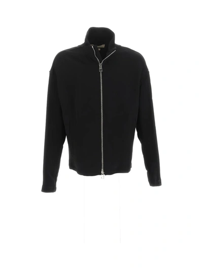 Alexander Mcqueen High Necked Ziped Jacket In Black