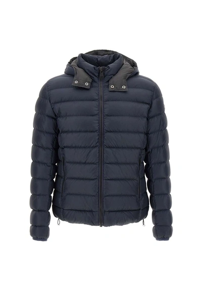 Colmar E-concrete - Down Jacket With Detachable Hood In Blue