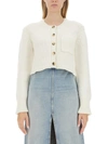 Khaite Lavan Cropped Cashmere Cardigan In Ivory