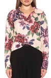 Alexia Admor Evander Retro Ruby Notch Neck Tunic Top In Beige Floral