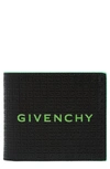 Givenchy 4g-motif Leather Bifold Wallet In Black/ Green
