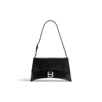 Balenciaga Small Crush Sling Shoulder Bag In Black