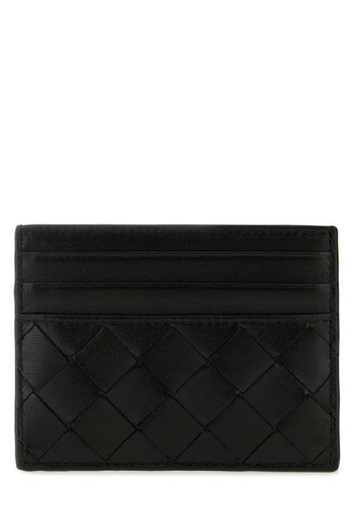Bottega Veneta Woman Black Leather Card Holder