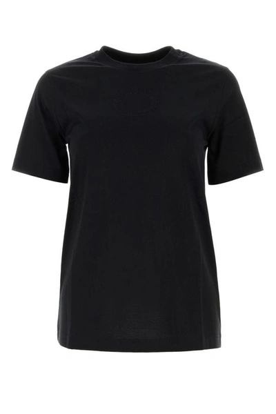 BURBERRY BURBERRY WOMAN BLACK COTTON T-SHIRT