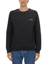 Apc A.p.c. Logo Printed Crewneck Sweatshirt In Black