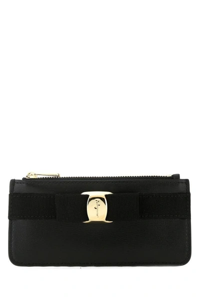 Ferragamo Vara Bow Continental Wallet In Black
