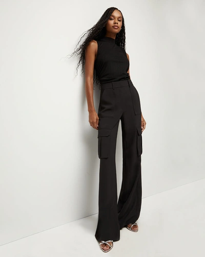 Veronica Beard Saul Crepe Cargo Pants In Black