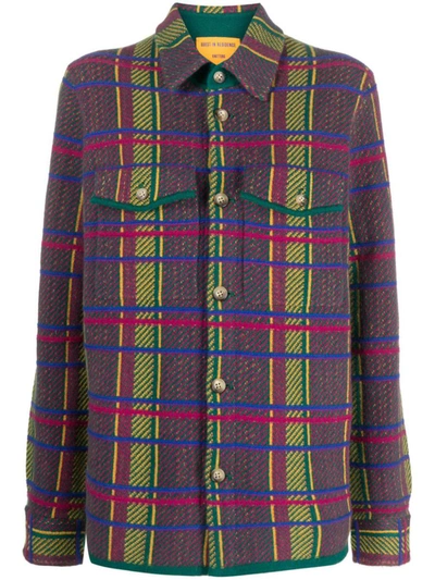 Guest In Residence Plaid-check Cashmere Shirt In Green,multi
