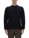 Brioni Ribbed And Braid Sweater Sweaters And Cardigans Blue In Black