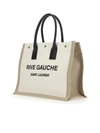 Saint Laurent Logo-print Tote-bag In Greggio Naturale