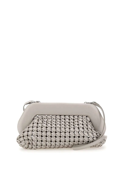 Themoirè Bios Knots Leather Vegan Clutch Bag In Grey