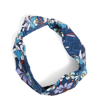Vera Bradley Cotton Knotted Headband With Buttons In Blue