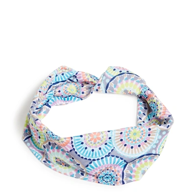 Vera Bradley Cotton Knotted Headband With Buttons In Grey