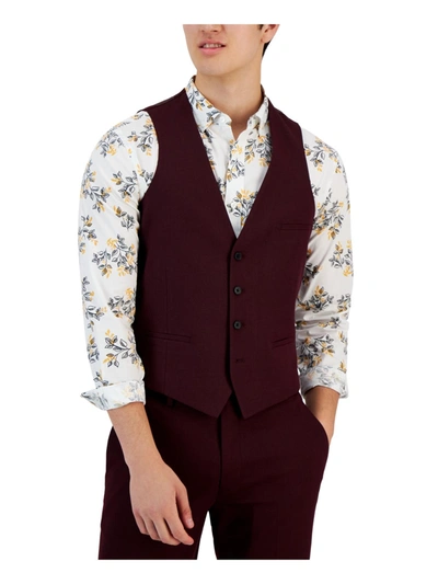 Bar Iii Men's Slim-fit Solid Suit Vest, Created For Macy's In Red