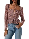 Astr Womens Peplum Blouse In Multi