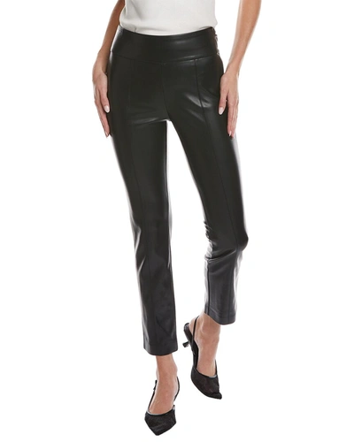 Bcbgmaxazria Faux Leather Flared Cropped Trousers In Black