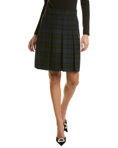 Brooks Brothers Pleated Skirt In Green