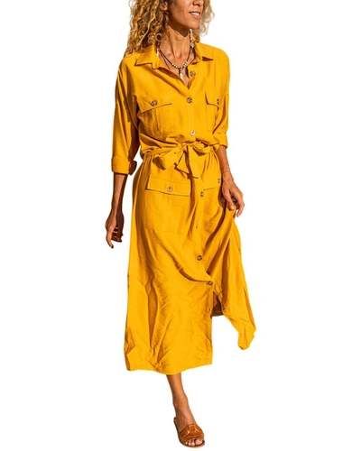 New Laviva Linen-blend Dress In Yellow