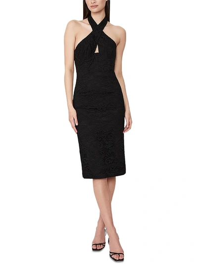 Bardot Riviera Womens Lace Halter Cocktail And Party Dress In Black