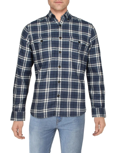 Nautica Mens Flannel Plaid Button-down Shirt In Multi