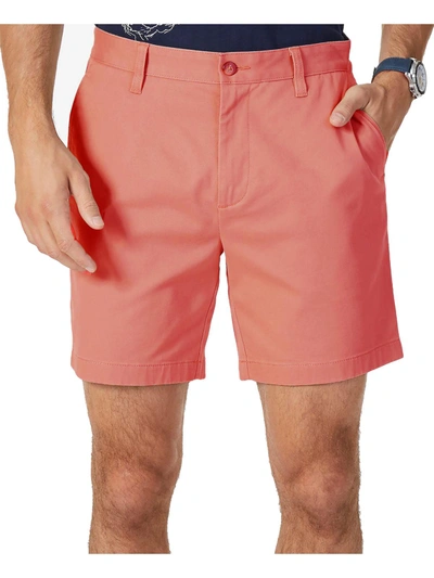 Nautica Mens Classic Fit Midi Casual Shorts In Pink