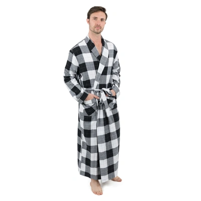 Leveret Christmas Mens Flannel Robe Plaid In Black