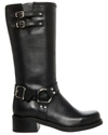 Steve Madden Bryanna Moto Boot In Black Leather