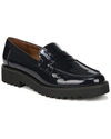 Franco Sarto Cassandra Patent Lug Sole Penny Loafer In Blue