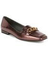 Franco Sarto Tiari Chain Square Toe Loafer In Brown