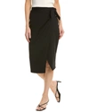 Susana Monaco High-waist Slit-front Pencil Skirt In Black
