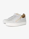 Giuseppe Zanotti Frankie Croc-embossed Leather Trainers In Grey