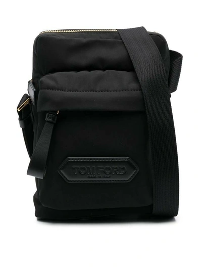Tom Ford Nylon Vertical Mini Messenger Bag In Black