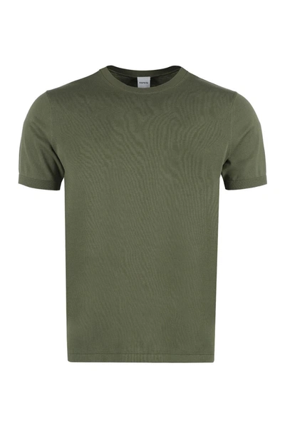 Aspesi Cotton Knit T-shirt In Green