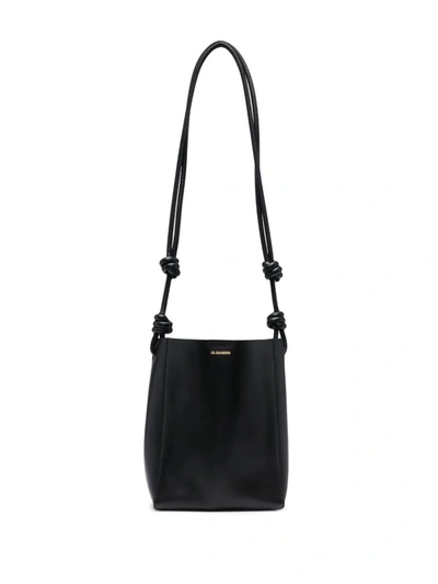 Jil Sander Giro Leather Crossbody Bag In Black