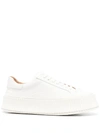 Jil Sander Woman Sneakers Ivory Size 10 Soft Leather In White