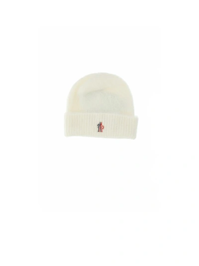 Moncler Grenoble Logo Embroidered Beanie In White