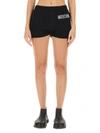 Moschino Logo-embellished Organic Cotton Shorts In Black