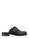 Our Legacy Camion Leather Flat Mules In Black