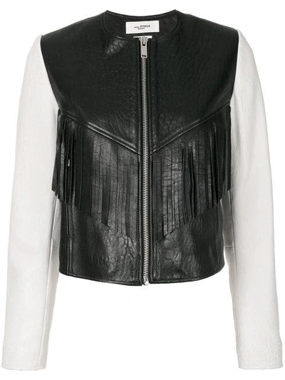 Isabel Marant Étoile Isabel Marant Etoile Kirk Embroidered Bubble Leather Jacket In Black,white