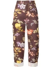 ROSIE ASSOULIN ROSIE ASSOULIN FLORAL EMBROIDERED TROUSERS - BROWN,P05WC06812213642
