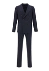 Tagliatore Wool And Cashmere Double-breasted Suit In Blue