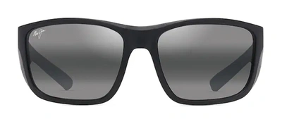 Maui Jim Amberjack Mj 896-02 Wrap Polarized Sunglasses In Grey