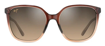 Maui Jim Good Fun Mj Hs871-01 Cat Eye Polarized Sunglasses In Brown